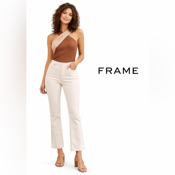 Frame Denim Denim - FRAME Le Crop Mini Boot Cream Jeans Size 31 NWOT women’s boot cut jeans